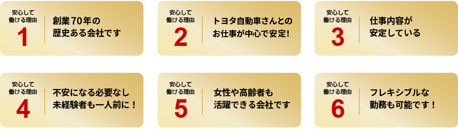 安心して働ける6つの理由